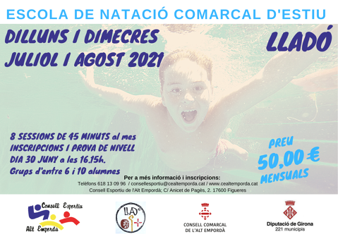 ESCOLA DE NATACIÓ COMARCAL D'ESTIU 2021