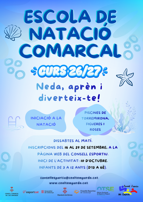 ESCOLA DE NATACIÓ COMARCAL CURS 2026-2027