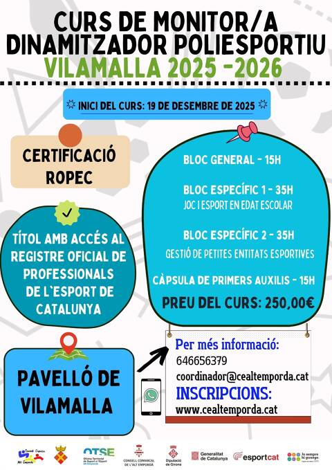 CURS DE MONITOR/A DINAMITZADOR POLIESPORTIU 2025-2026