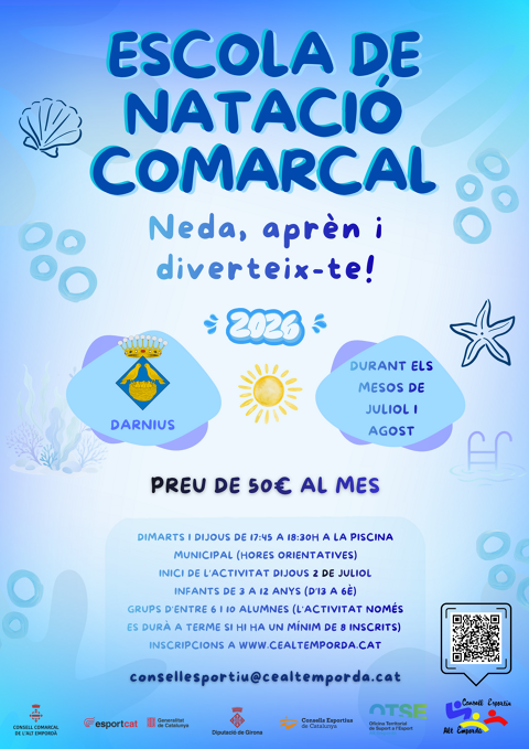 ESCOLA DE NATACIÓ COMARCAL D'ESTIU 2026