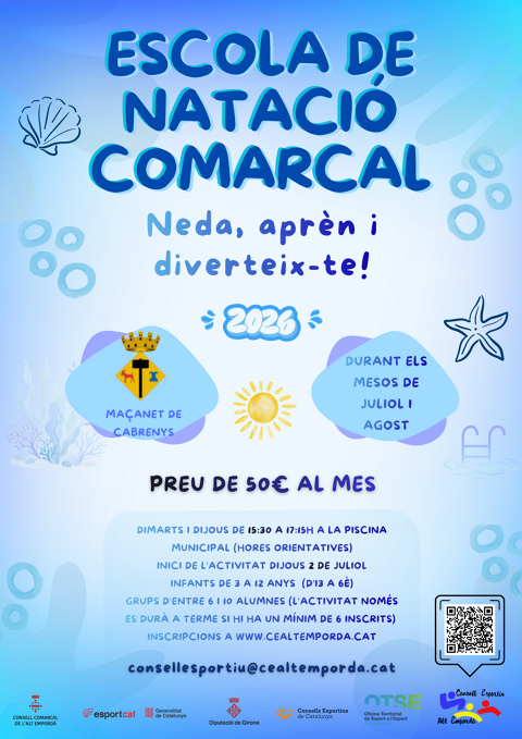 ESCOLA DE NATACIÓ COMARCAL D'ESTIU 2026