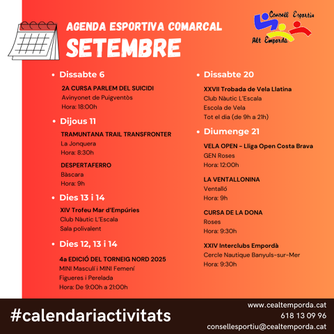 AGENDA ESPORTIVA COMARCAL 2025