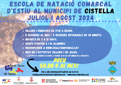 ESCOLA DE NATACIÓ COMARCAL D'ESTIU 2024
