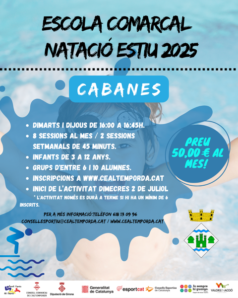 ESCOLA DE NATACIÓ COMARCAL D'ESTIU 2025