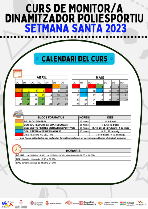 FORMACIÓ MONITOR DINAMITZADOR POLIESPORTIU - SETMANA SANTA 2023