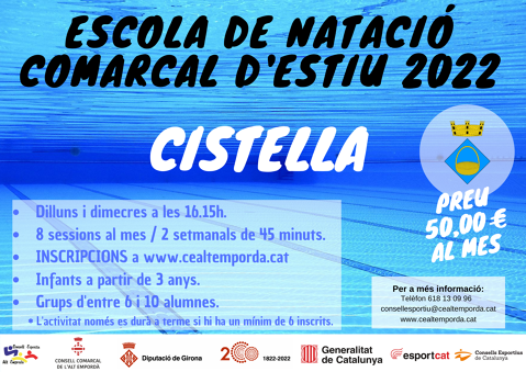 ESCOLA DE NATACIÓ COMARCAL D'ESTIU 2022