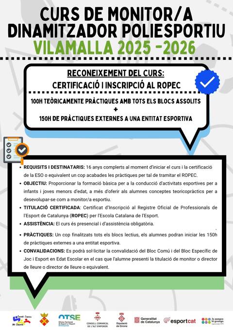CURS DE MONITOR/A DINAMITZADOR POLIESPORTIU 2025-2026