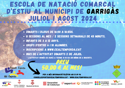 ESCOLA DE NATACIÓ COMARCAL D'ESTIU 2024