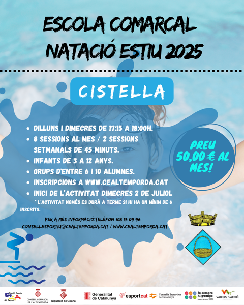 ESCOLA DE NATACIÓ COMARCAL D'ESTIU 2025