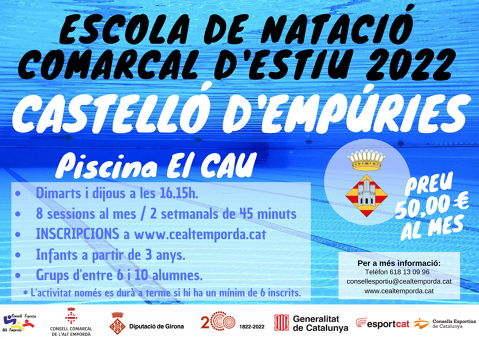 ESCOLA DE NATACIÓ COMARCAL D'ESTIU 2022