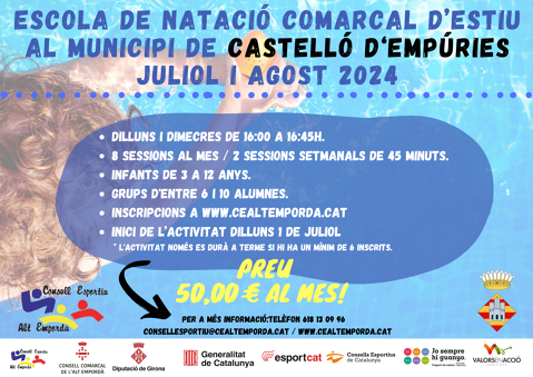 ESCOLA DE NATACIÓ COMARCAL D'ESTIU 2024