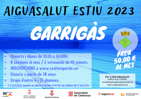 ESCOLA DE NATACIÓ COMARCAL D'ESTIU 2023