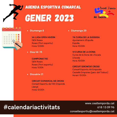 AGENDA ESPORTIVA COMARCAL 2025