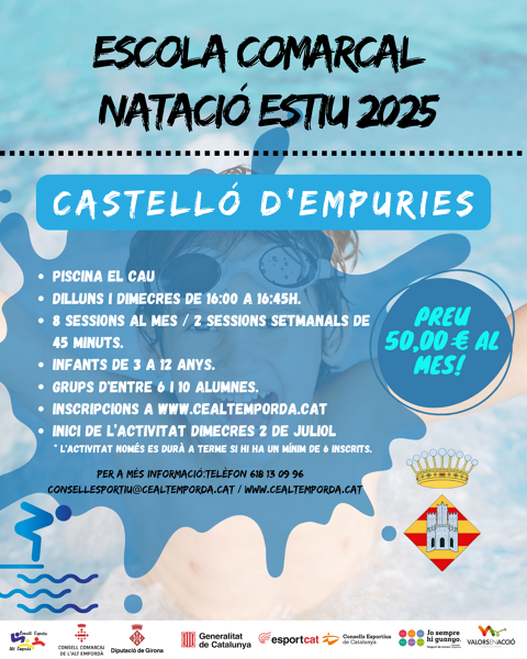 ESCOLA DE NATACIÓ COMARCAL D'ESTIU 2025