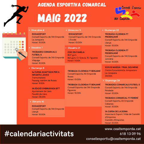 AGENDA ESPORTIVA COMARCAL 2025