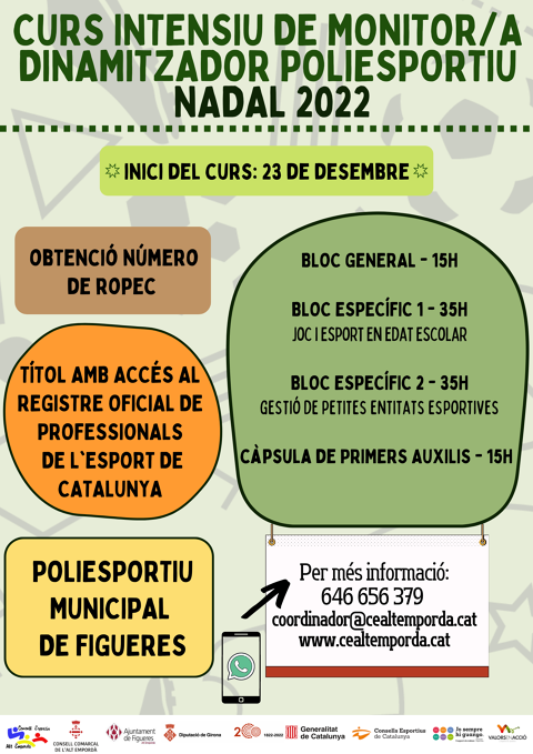 FORMACIÓ MONITOR DINAMITZADOR POLIESPORTIU - NADAL 2022