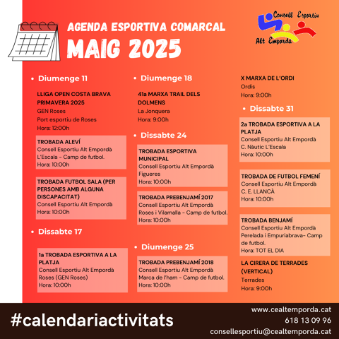 AGENDA ESPORTIVA COMARCAL 2025