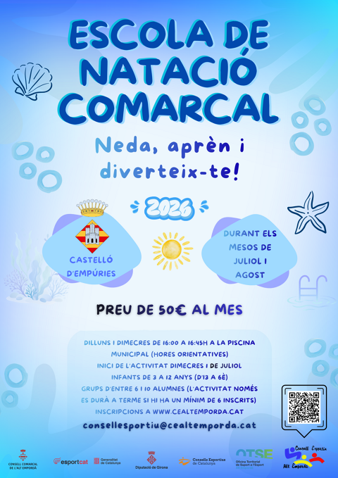 ESCOLA DE NATACIÓ COMARCAL D'ESTIU 2026