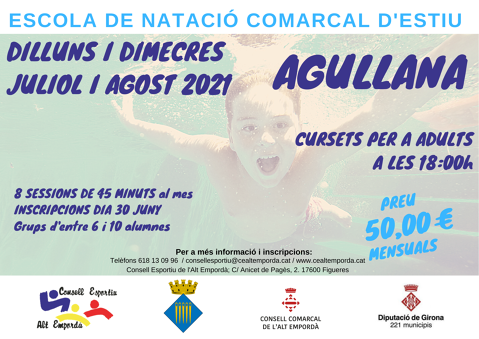 ESCOLA DE NATACIÓ COMARCAL D'ESTIU 2021