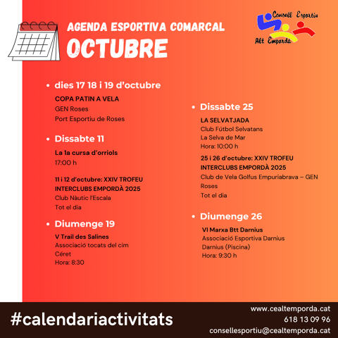 AGENDA ESPORTIVA COMARCAL 2025