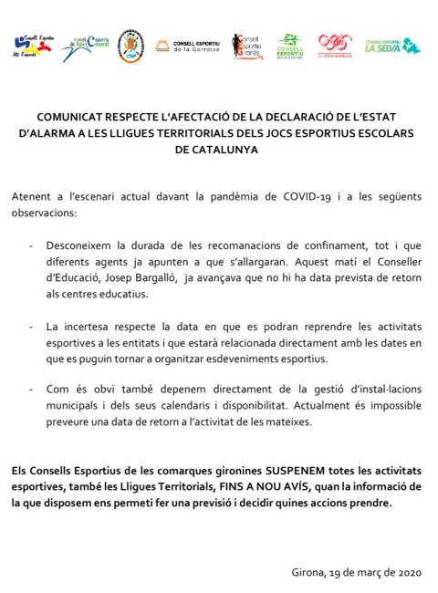 COMUNICAT LLIGUES TERRITORIALS