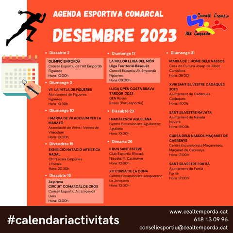 AGENDA ESPORTIVA COMARCAL 2025
