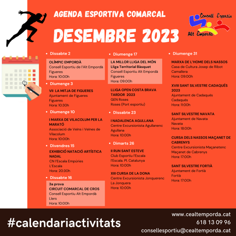 AGENDA ESPORTIVA COMARCAL 2024