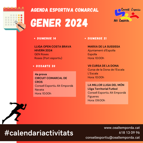 AGENDA ESPORTIVA COMARCAL 2024