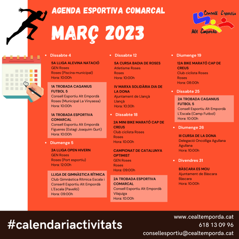 AGENDA ESPORTIVA COMARCAL 2024