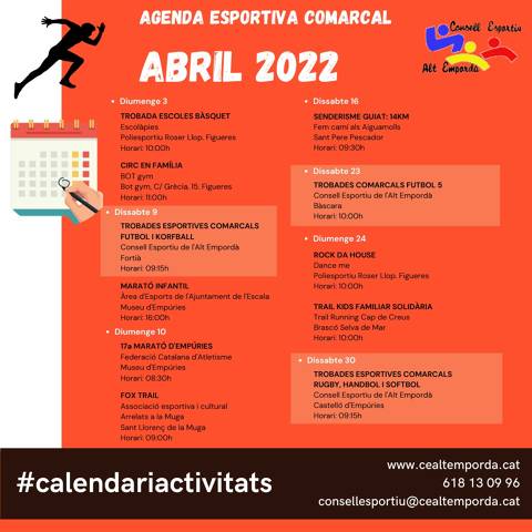 AGENDA ESPORTIVA COMARCAL 2024