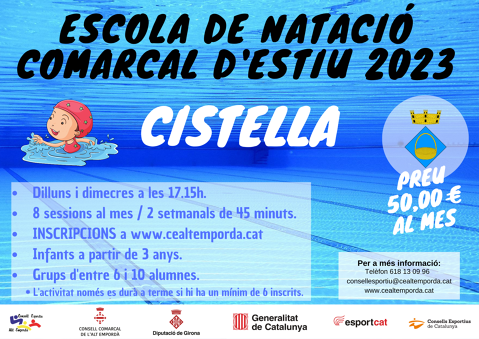 ESCOLA DE NATACIÓ COMARCAL D'ESTIU 2023