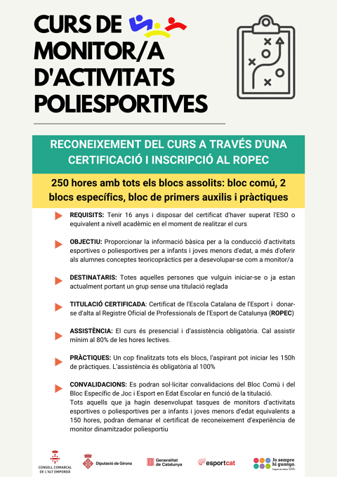FORMACIÓ MONITOR/A D'ACTIVITATS ESPORTIVES