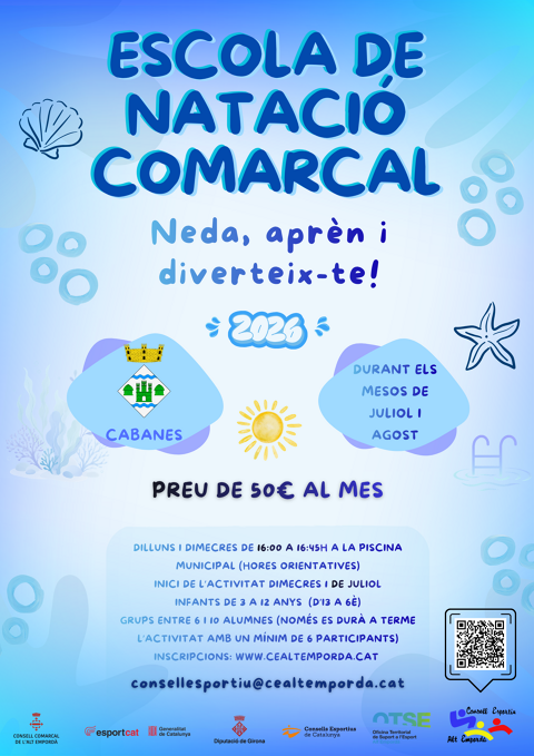 ESCOLA DE NATACIÓ COMARCAL D'ESTIU 2026