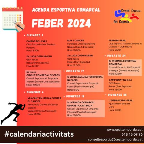 AGENDA ESPORTIVA COMARCAL 2024