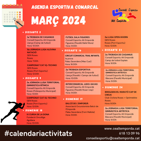 AGENDA ESPORTIVA COMARCAL 2024