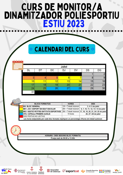 FORMACIÓ MONITOR DINAMITZADOR POLIESPORTIU - ESTIU 2023